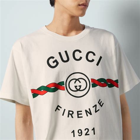 gucci capsule tshirt firenze|GUCCI Printed Cotton.